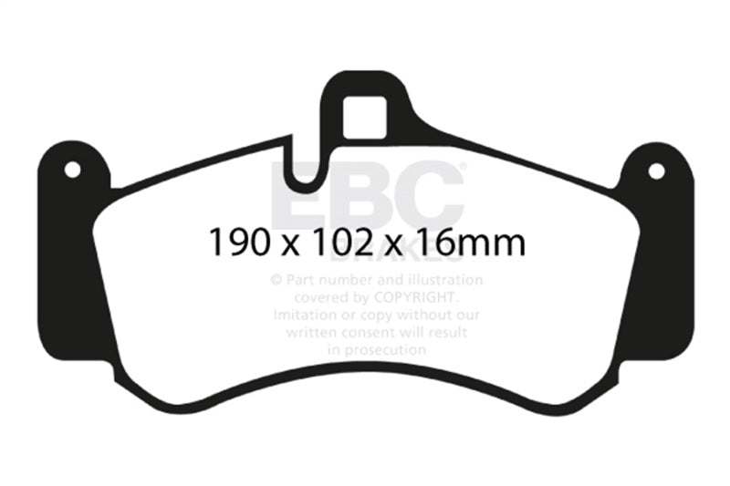 EBC 01-03 Porsche 911 (996) (Cast Iron Rotor only) 3.6 Twin Turbo GT2 Redstuff Front Brake Pads