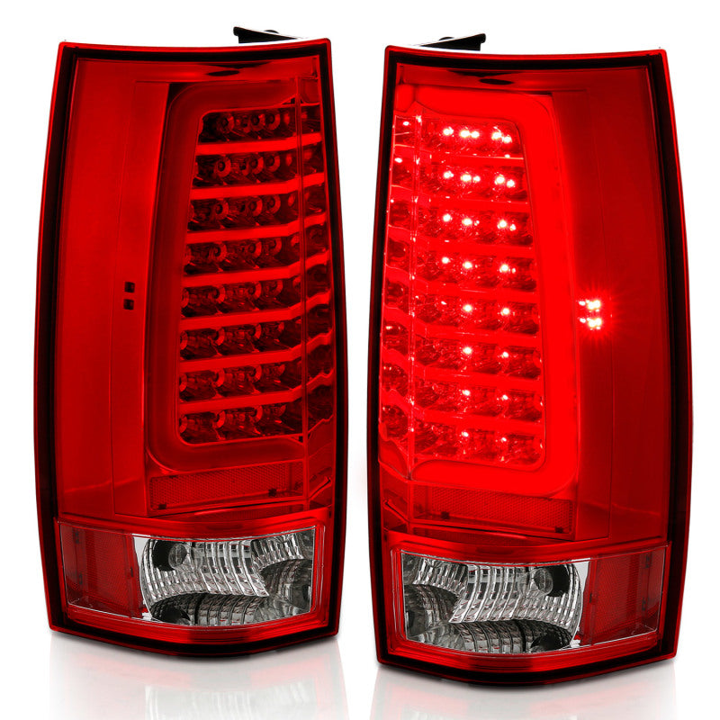 ANZO 2007-2014 Chevy Tahoe LED Taillight Plank Style Chrome With Red/Clear Lens