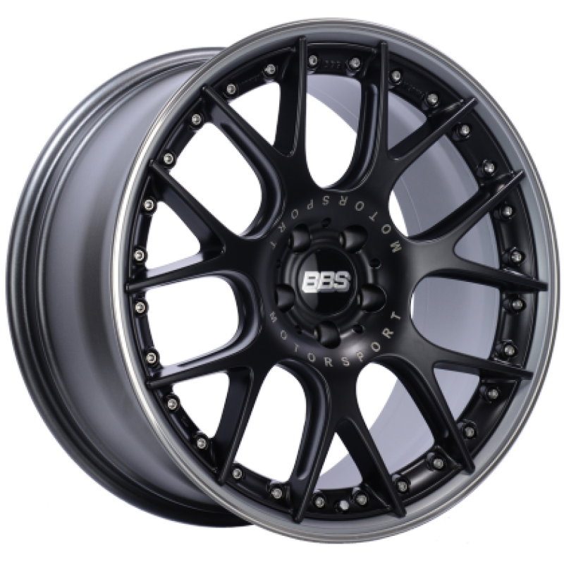 BBS CH-RII 21x10.5 5x130 ET47 71.6 CB Satin Black Center Platinum Lip SS Rim Prot Wheel w/MS Etching