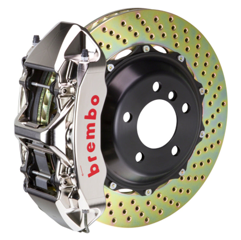 Brembo 95-98 993 C2/C4/C4S/Turbo Front GTR BBK 6 Piston Billet 355x32 2pc Rotor Drilled- Nickel