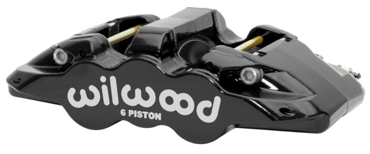 Wilwood Aero6-DM Caliper L/H Black w/ Logo 6.52in Piston 1.30in Disc