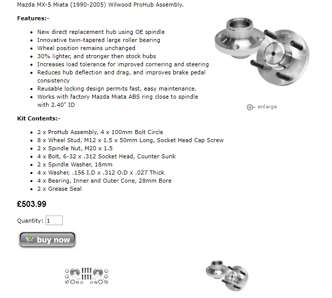 Wilwood 28mm BORE Bearing Cone