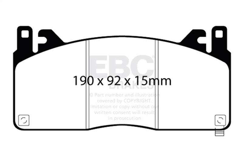 EBC 2015+ Ford Mustang (6th Gen) 5.2L (GT350) Shelby Redstuff Front Brake Pads