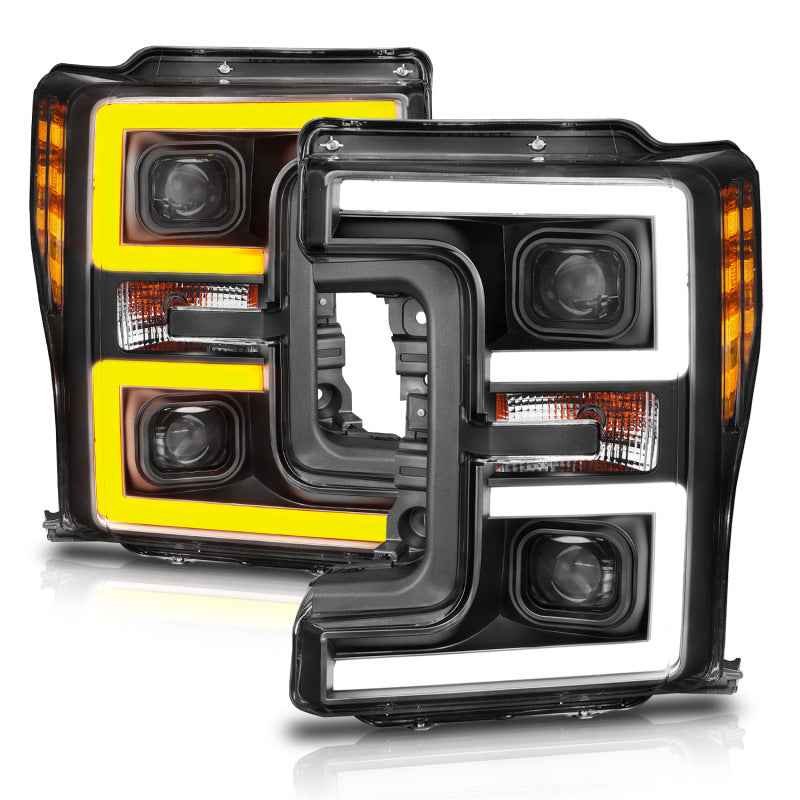 ANZO LED Headlights 17-18 Ford F-250 Super Duty Plank-Style L.E.D. Headlight Black (Pair)