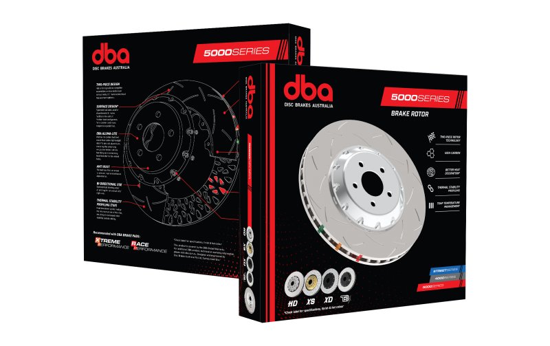 DBA 95-97 Porsche 911 Carrera Front T3 5000 Series Uni-Directional Slotted Rotor w/ Black Hat