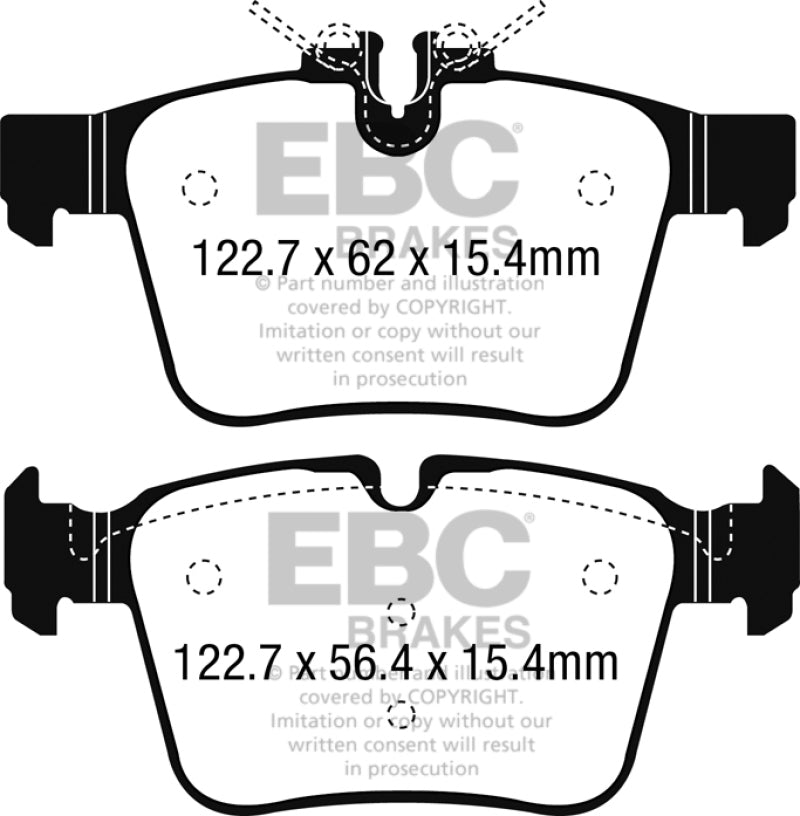 EBC 15+ Mercedes-Benz C300 (W205) 2.0 Turbo 4-matic Greenstuff Rear Brake Pads