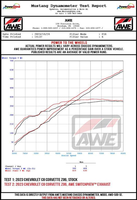 AWE 2023 C8 Corvette Z06 SwitchPath Cat-Back Exhaust - Diamond Black Tips