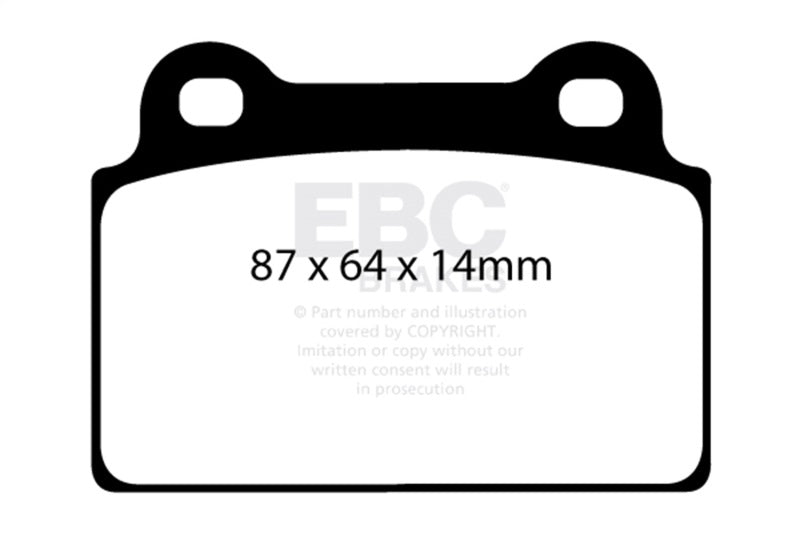 EBC 08-16 Mitsubishi Lancer Evo 10 2.0 Turbo (1 piece rotor) Bluestuff Rear Brake Pads