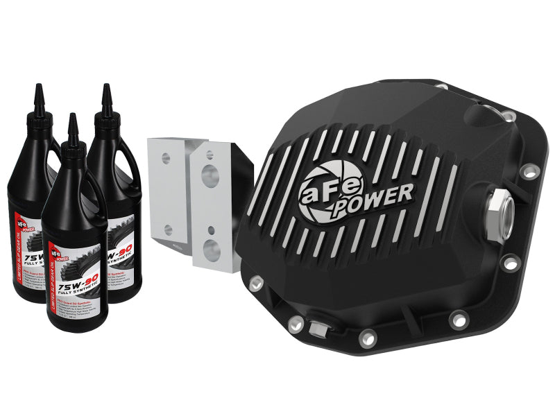 aFe 20-23 Jeep Gladiator JT (Dana M220) Pro Series Rear Differential Cover Black w/ Machined Fins