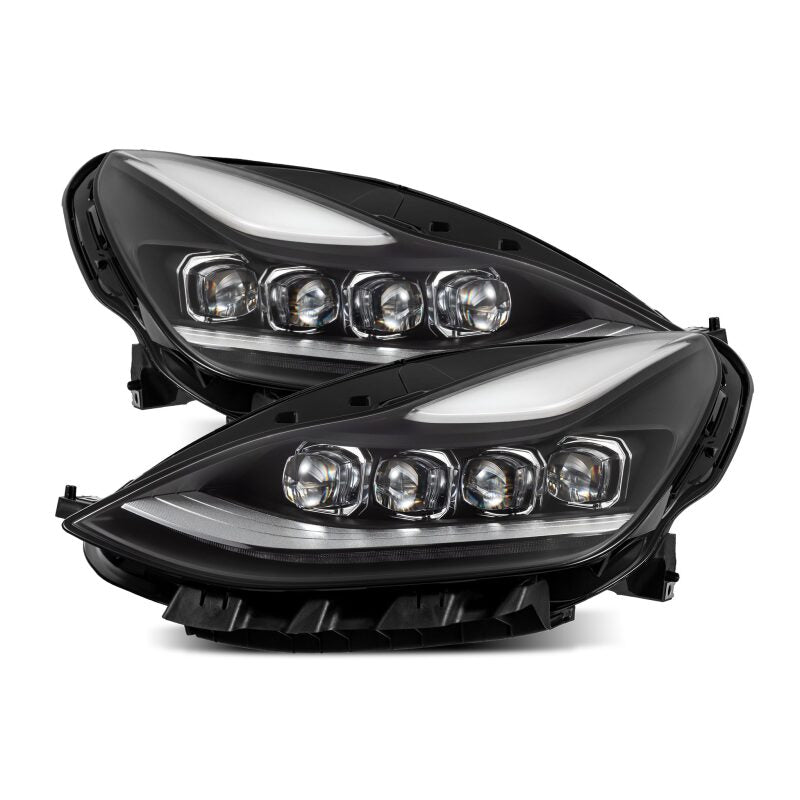 AlphaRex 17-22 Tesla Model 3/20-23 Model Y NOVA-Series LED Proj Headlights Blk w/Actv Lgt & Seq.Sig