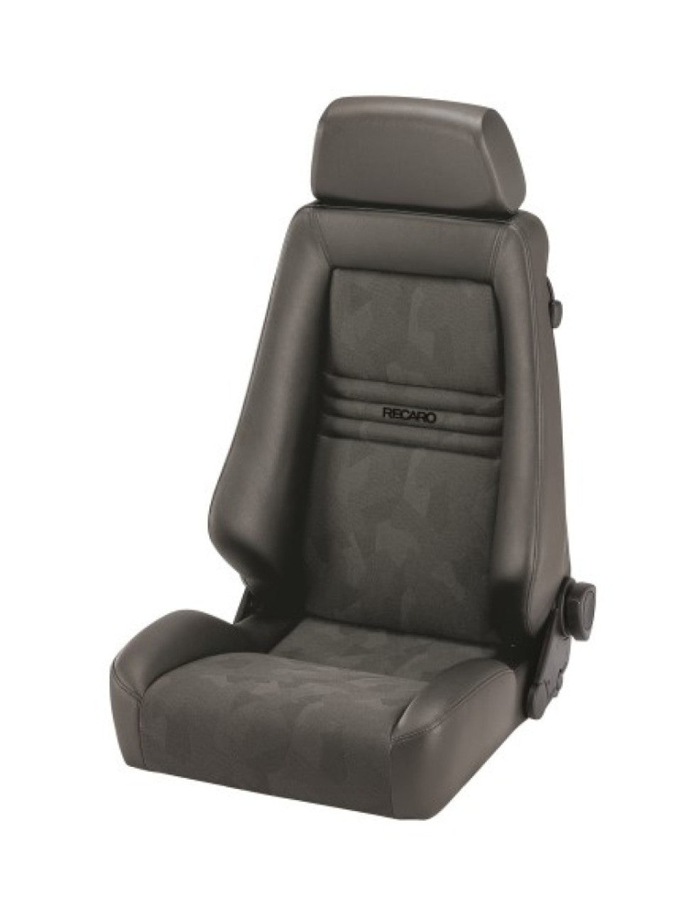 Recaro Specialist M Seat - Medium Grey Leather/Grey Artista w/ LH & RH Leather Armrest