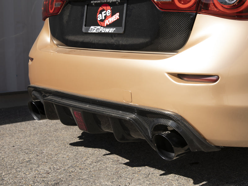 aFe 14-15 Infiniti Q50 V6 3.7L Takeda 2.5in 305 SS Cat Back Exhaust System w/ Black Tips