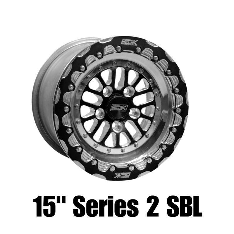 Belak 15x8 / 5in BS / 4x100 BP / High Pad / Series Twisted Wheel - Single Beadlock Billet Outer Lip