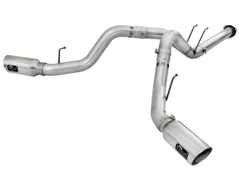 aFe Atlas Exhaust 4in DPF-Back Exhaust Aluminized Steel Polished Tip 11-14 ford Diesel Truck V8-6.7L