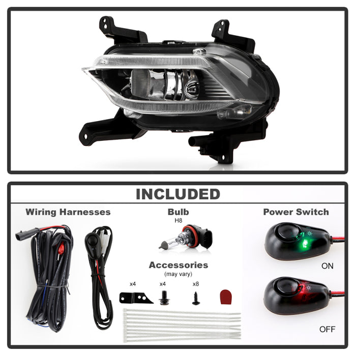 Spyder 19-20 Hyundai Santa Fe OEM Style Fog Lights w/Switch - Clear (FL-HYSF19-C)