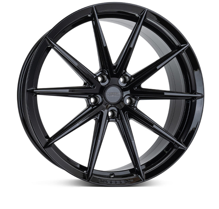 Vossen HFX-2 22x9 / 5x112 / ET25 / Flat Face / 66.5 - Gloss Black Wheel