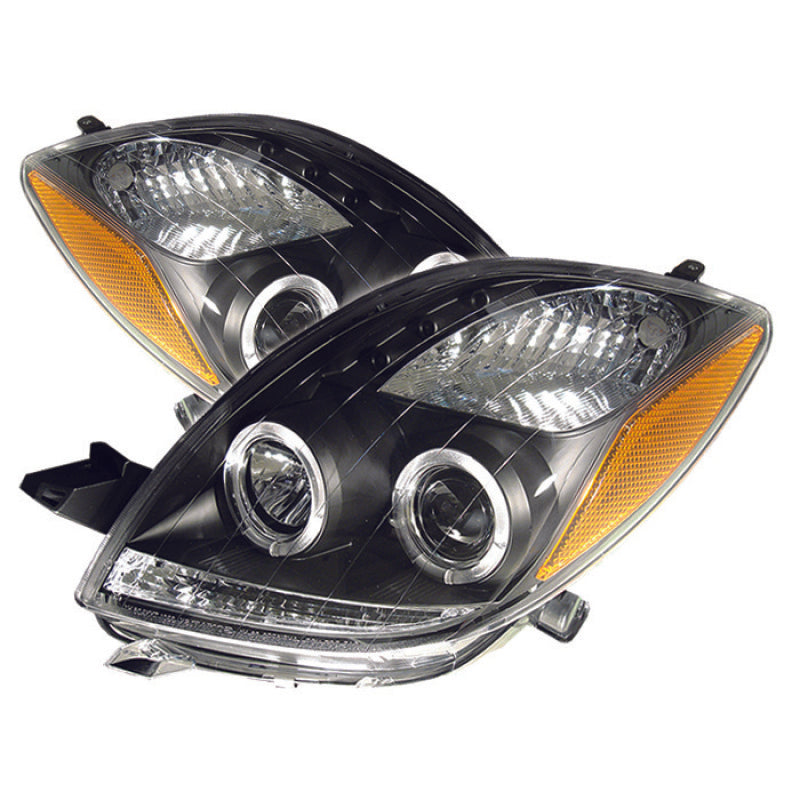 Spyder Toyota Yaris 06-08 2DR Projector Headlights LED Halo- LED Blk PRO-YD-TYA06-HL-BK