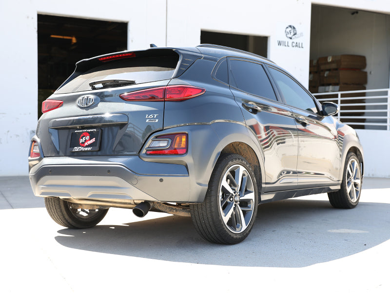 aFe Takeda 2.5in 304 SS Axle-Back Exhaust w/o Muffler w/BlackTips 18-22 Hyundai Kona L4-1.6L (t) AWD