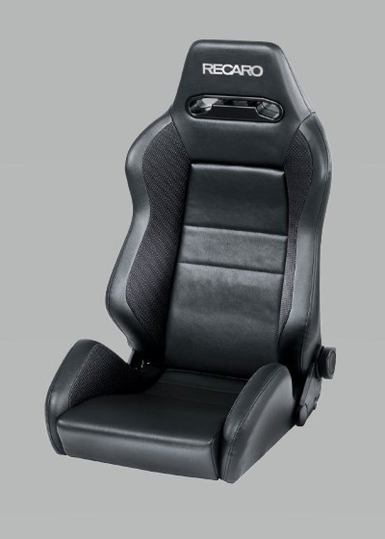 Recaro Speed Seat (3/4/5 Point) - Black Vinyl/Saturn Black/Black AM Vinyl w/Silver Logo