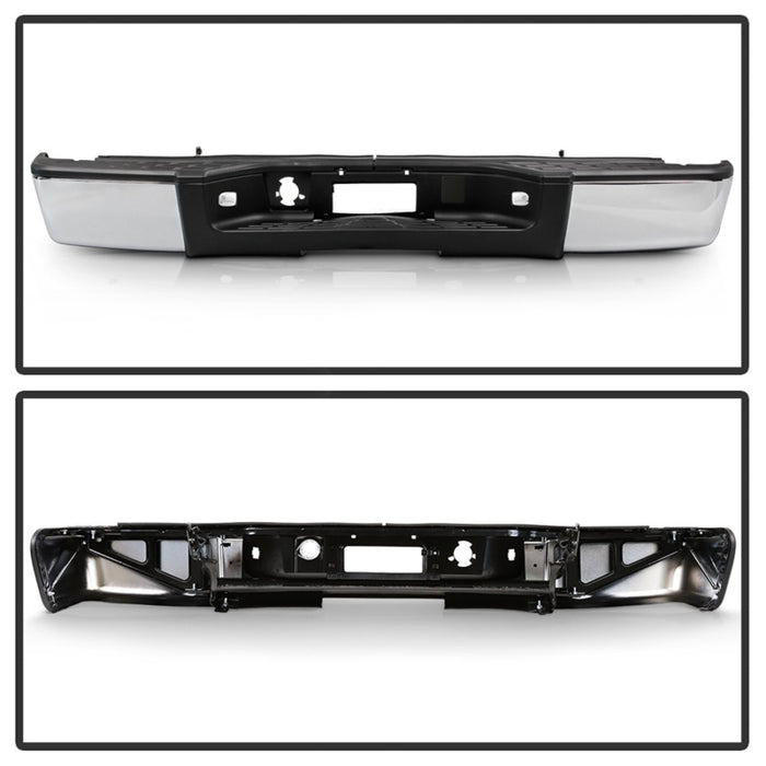 xTune 07-13 Chevy Silverado/GMC Sierra 1500 OEM Style Steel Rear Bumper - Chrome RB-CS07-SET-C