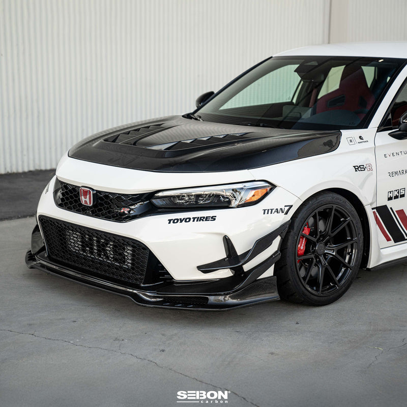 Seibon 23-24 Honda Civic Type-R Carbon Front Bumper Canards