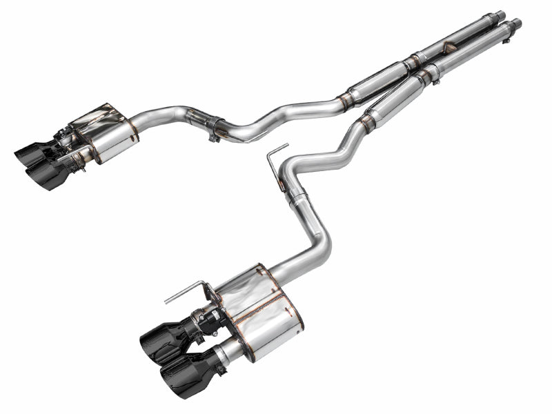 AWE 2024 Ford Mustang GT Fastback S650 RWD SwitchPath Catback Exhaust w/ Quad Diamond Black Tips