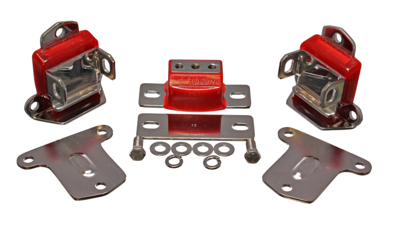 Energy Suspension 67-72 Chevrolet Camaro Red Motor and Transmission Mounts; Chrome Finish