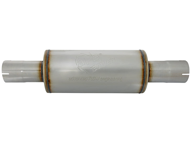 aFe ATLAS Muffler 3-1/2 IN ID Center/Center x 7 IN Dia. X 16 IN L - Round Body
