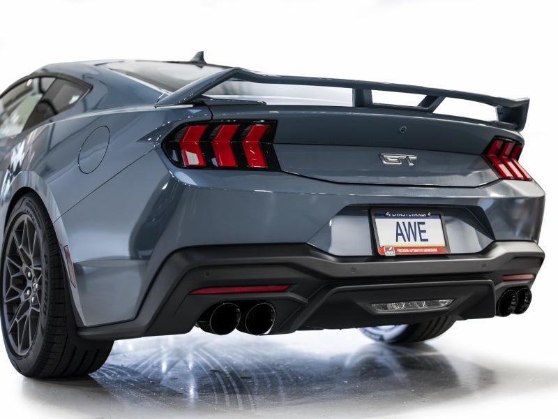 AWE 2024 Ford Mustang GT Fastback S650 RWD Track Edition Catback Exhaust w/ Quad Diamond Black Tips