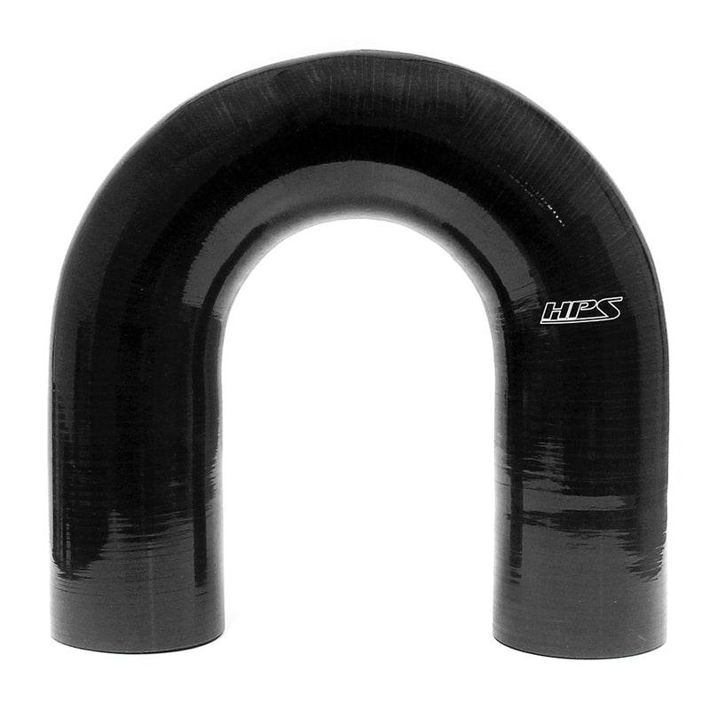 HPS 2.75" (70mm) Silicone Elbow - 180 Degree 4-1/2" Long - Black (HTSEC180-275-BLK)