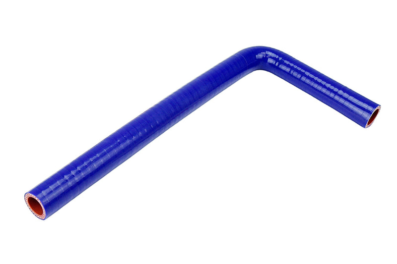 HPS 0.75" (19mm) Silicone Elbow - 90 Degree 8" and 24" Long - Blue (HTSEC90-075-L8X24-BLUE)