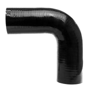 HPS 0.38" (9.5mm) Silicone Elbow - 90 Degree 5" Long - Black (HTSEC90-038-BLK)