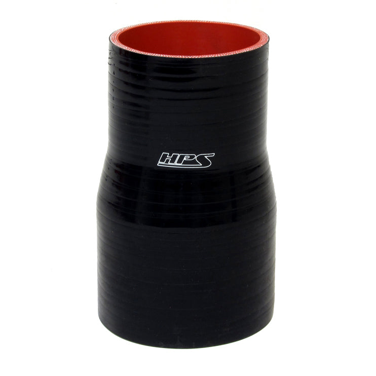 HPS 2.75" - 3" (70mm - 76mm) Silicone Reducer Coupler Hose 4" Long - Black (HTSR-275-300-L4-BLK)