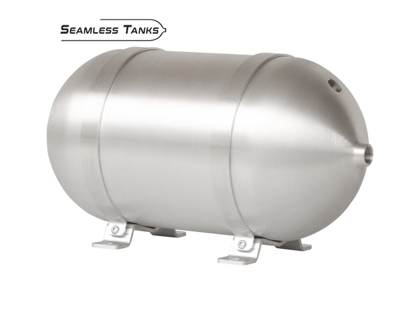 Universal Air Seamless Aluminum Air Tank 8.625" x 18" (4) 3/8" + (1) 1/4" Ports