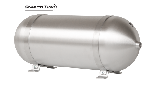 Universal Air Seamless Aluminum Air Tank 8.625" x 28" (4) 3/8" + (1) 1/4" Ports