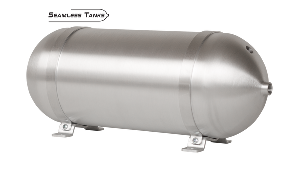 Universal Air Seamless Aluminum Air Tank 8.625" x 24" (4) 3/8" + (1) 1/4" Ports