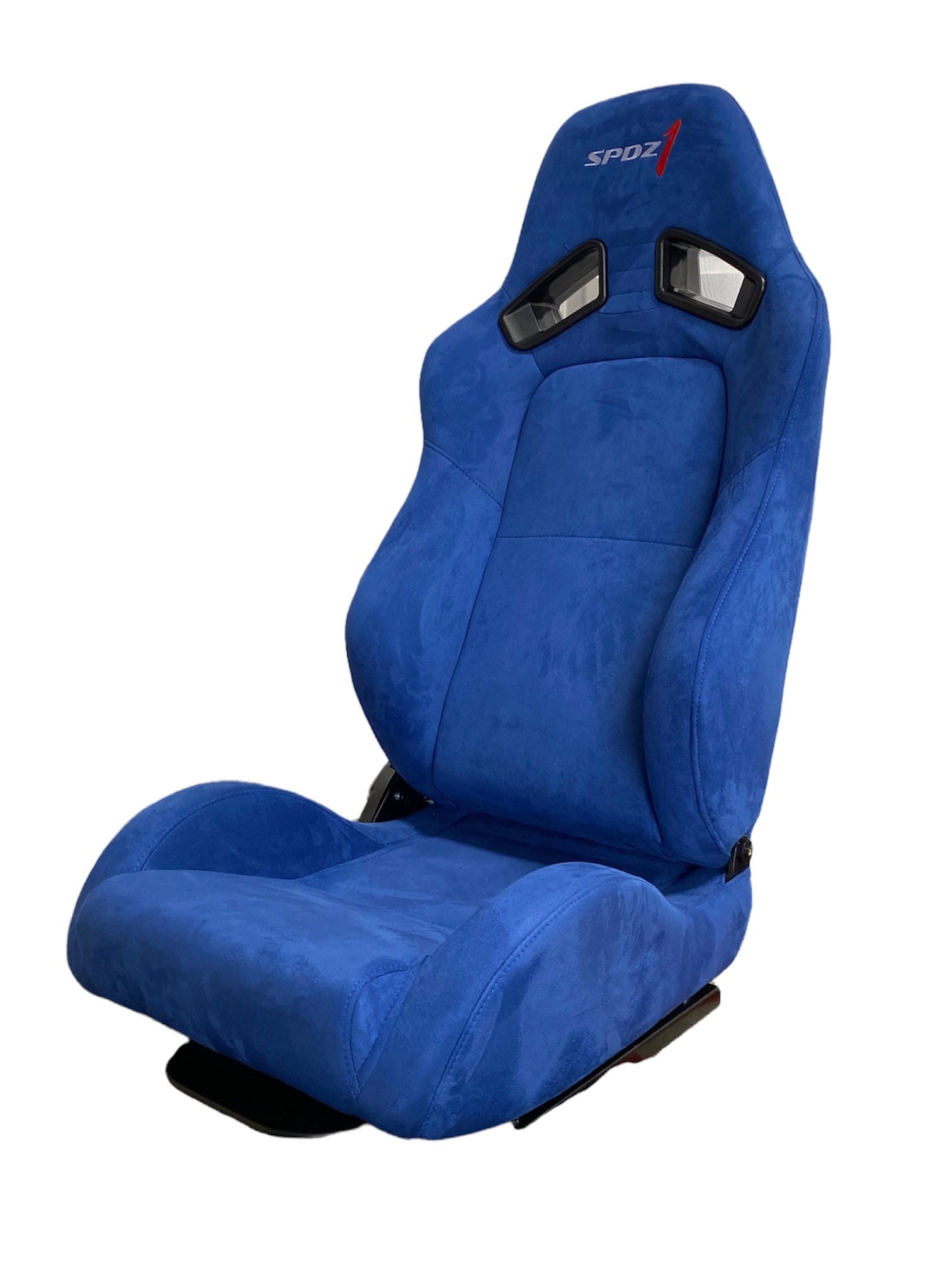 Recaro Speed V Display Seat (Dynamic/Reclinable) - Black Leather/Blue Suede w/Chrome Base