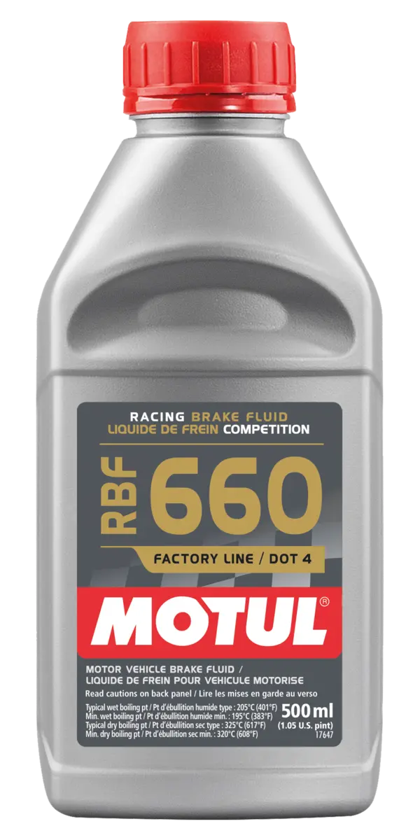 Motul 1/2L Brake Fluid RBF 660 - Racing DOT 4 (Single Bottle)