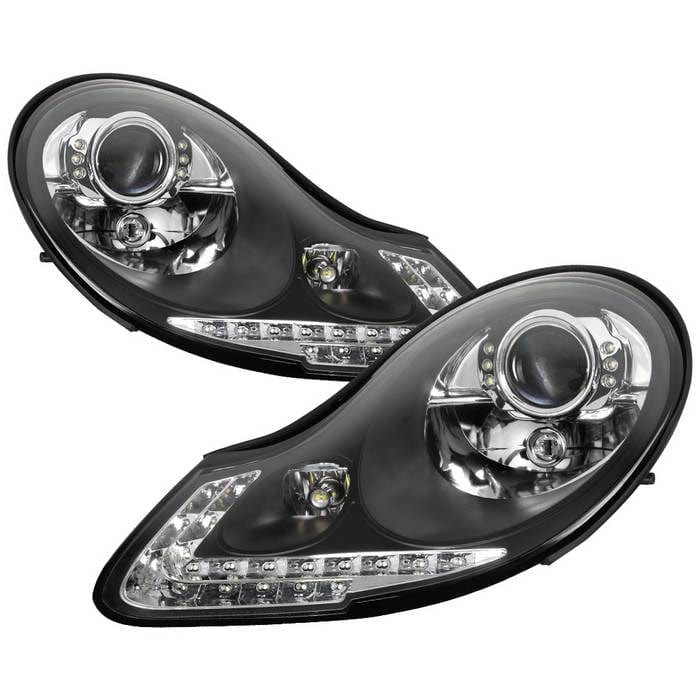 xTune 97-04 Porsche Boxster 986 Projector Halogen Headlights - Black (PRO-ON-PBX98697-LED-BK)