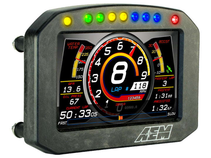 AEM CD-5LG Carbon Logging Flush Digital Dash Display w/ Internal 20Hz GPS & Antenna