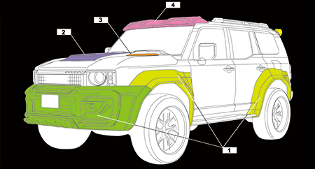 Aimgain Mudron GTX Hood Vent Toyota Land Cruiser 24+