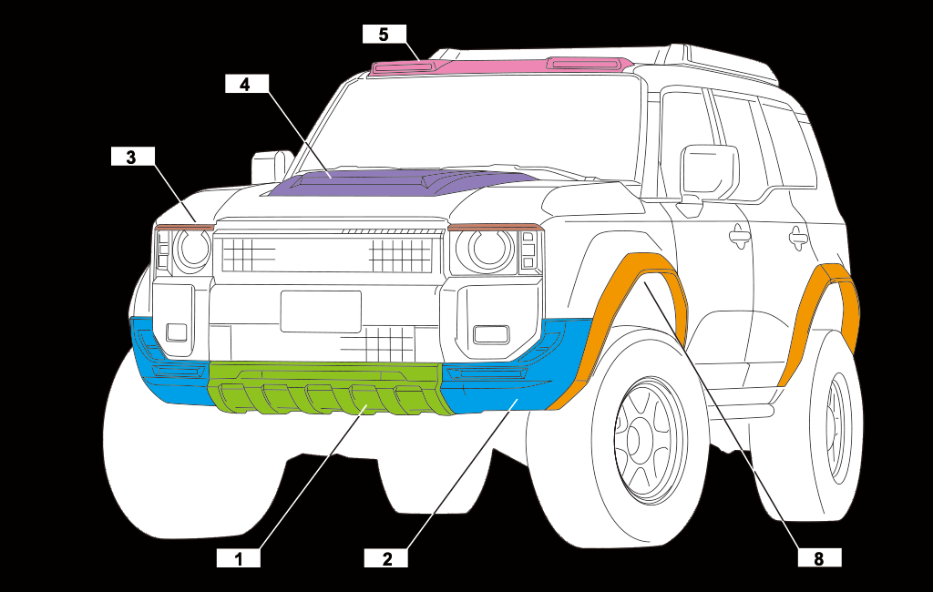 Aimgain Mudron Sport Front Bumper extension Toyota Land Cruiser 24+