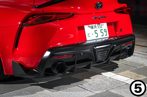MAX ORIDO × AKEa rear diffuser for 2020+ Toyota GR Supra in matte-black ABS
