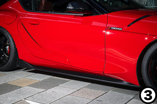 MAX ORIDO × AKEa side steps installed on a 2020+ Toyota GR Supra