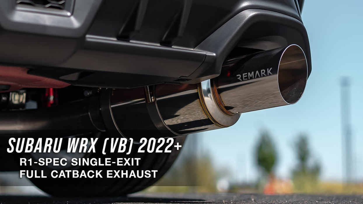 Remark 22+ Subaru WRX (VB) R1 Spec Single-Exit Stainless Catback Exhaust (Resonated)