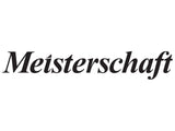 Meisterschaft decal set with a transparent background, featuring elegant black lettering on a white surface.