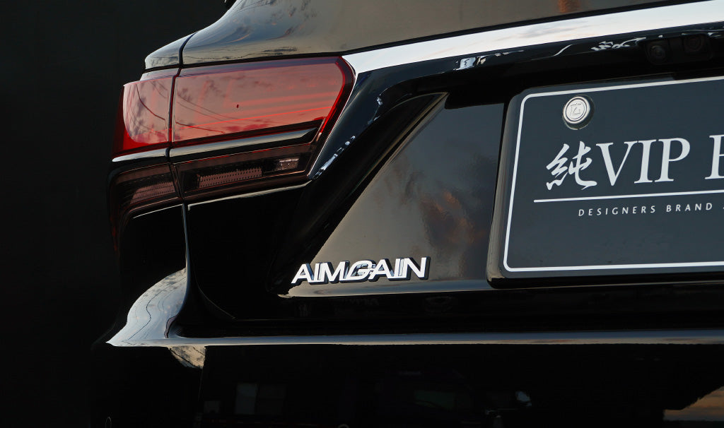 AIMGAIN Emblem – Premium JDM VIP Badge (Chrome/Gloss Black)