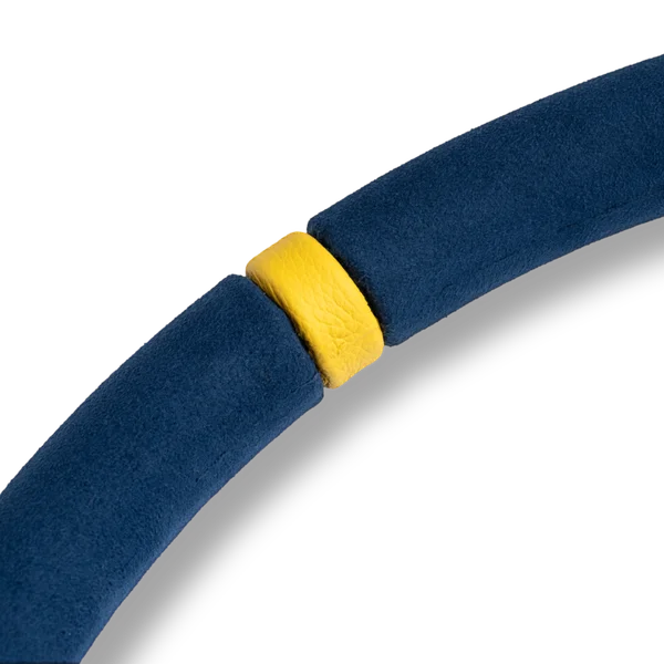 MOMO MOD.07 350 Diam 72 Dish Blue Microfiber Anthracite Anodized Spokes 1 Stripe