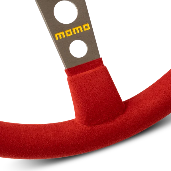 MOMO MOD.07 350 Diam 72 Dish Red Microfiber,Anthracite Anodized Spokes 1 Stripe
