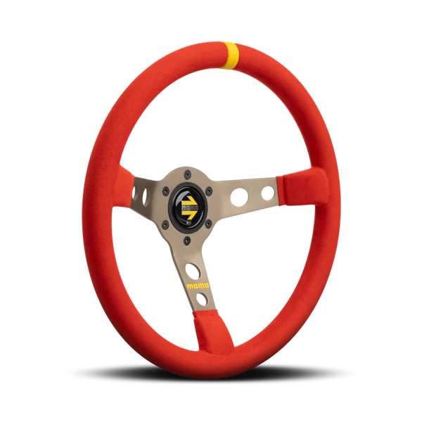 MOMO MOD.07 350 Diam 72 Dish Red Microfiber,Anthracite Anodized Spokes 1 Stripe